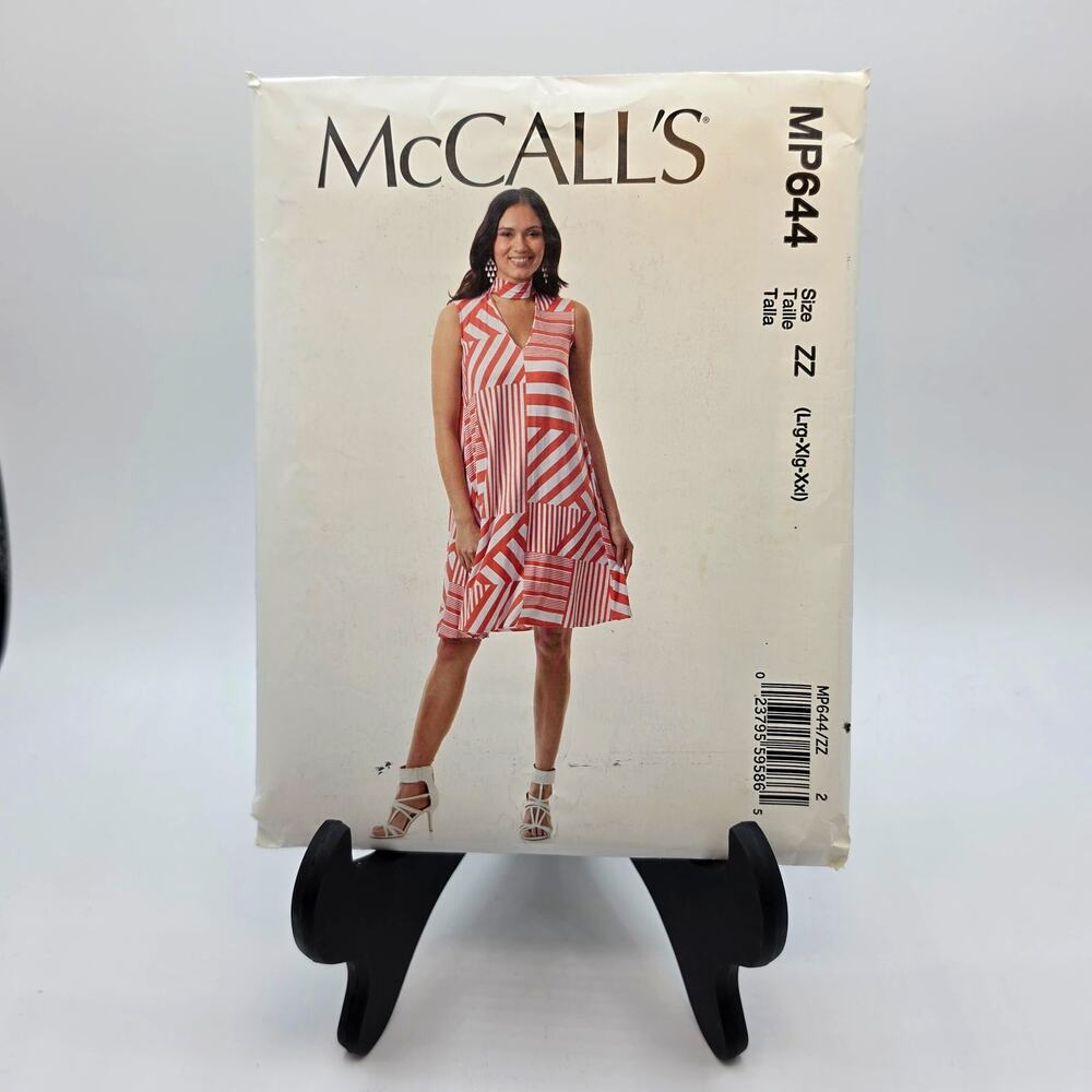 McCalls MP644 Knit Swing Dress Sewing Pattern Size ZZ Large XL XXL UNCUT, F FOLD